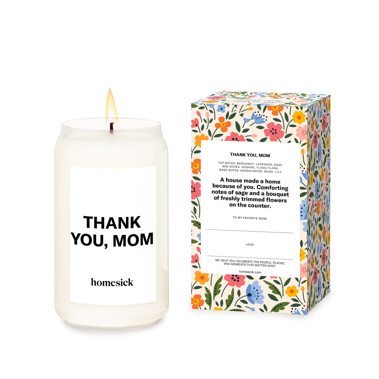 Thank You. Mom Candle